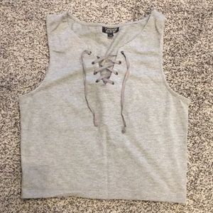 Topshop gray crop top